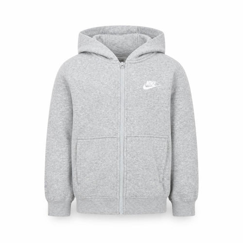 Nike Boys Grey Full Zip Hoodie Fleece 7-8 Years Regular Fit
