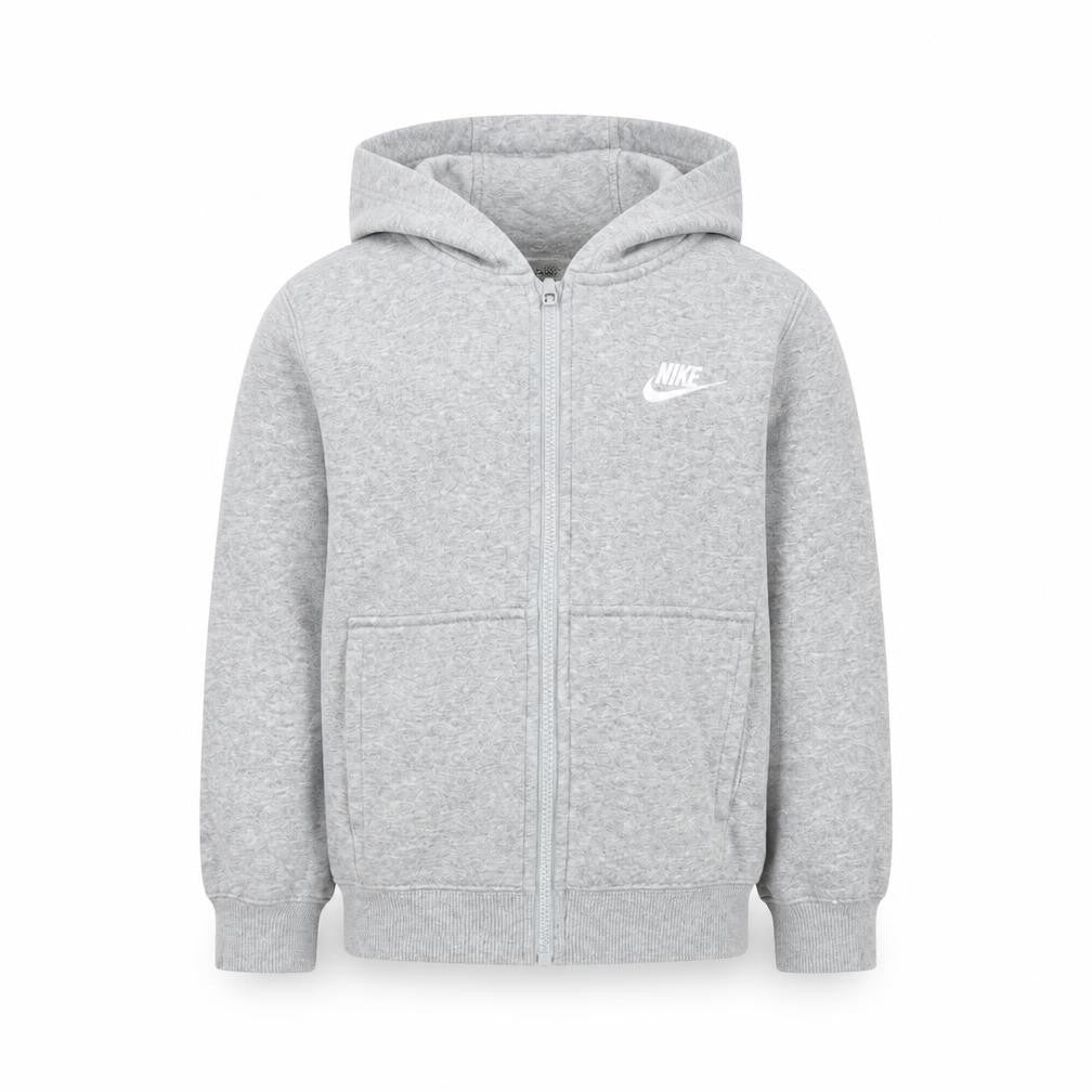 Nike Boys Grey Full Zip Hoodie Fleece 7-8 Years Regular Fit