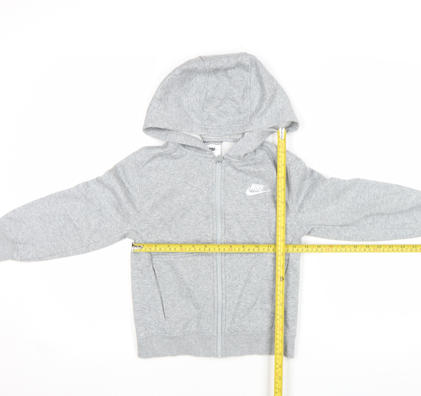 Nike Boys Grey Full Zip Hoodie Fleece 7-8 Years Regular Fit