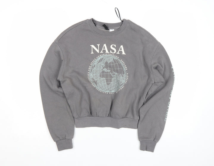 DIVIDED Girls Grey NASA Relaxed Pullover Fleece Sweatshirt XS