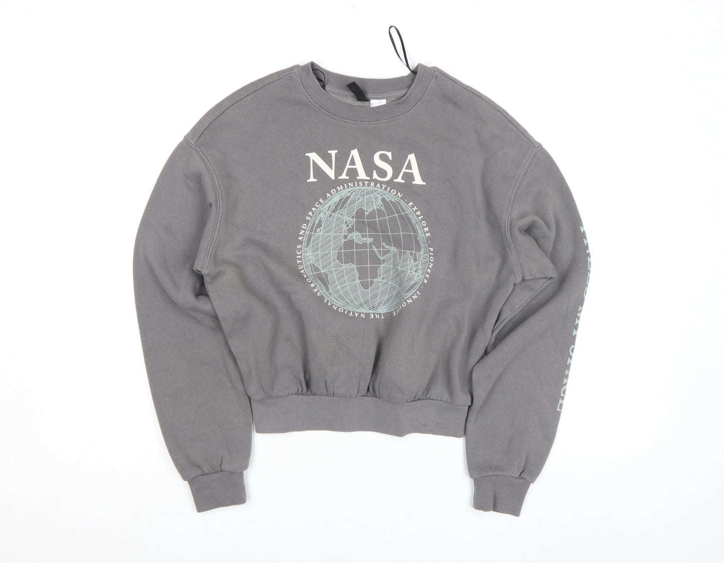 DIVIDED Girls Grey NASA Relaxed Pullover Fleece Sweatshirt XS