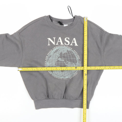 DIVIDED Girls Grey NASA Relaxed Pullover Fleece Sweatshirt XS