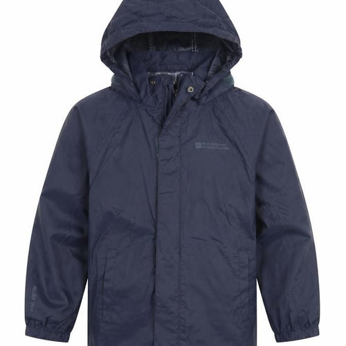 Mountain Warehouse Boys Blue Waterproof Rain Coat 5-6 Years Hooded Lightweight Jacket