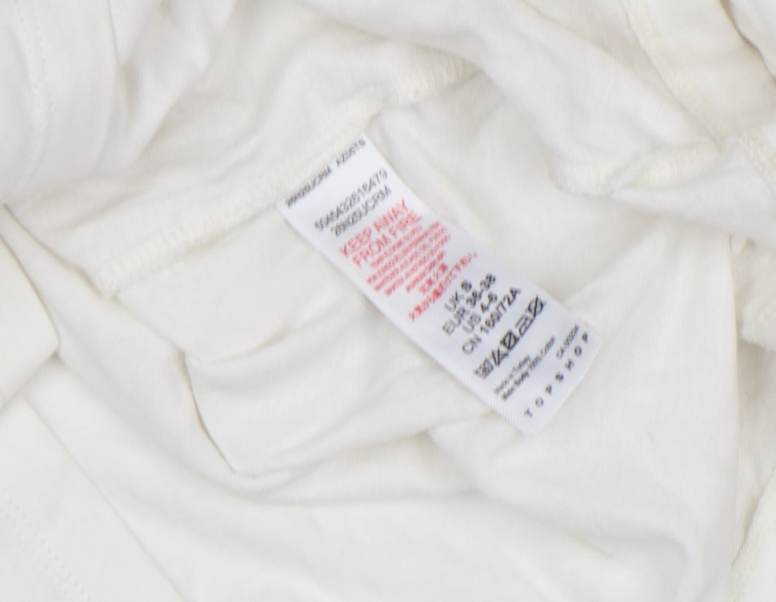 Topshop Ivory Nevada Long Sleeve Cotton Unisex T-Shirt Size S