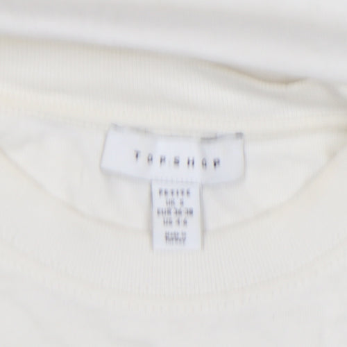 Topshop Ivory Nevada Long Sleeve Cotton Unisex T-Shirt Size S