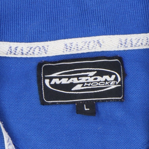 Mazon Men’s Blue Colourblock Hockey Polo Shirt Size L