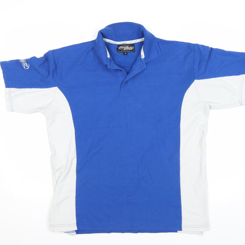 Mazon Hockey Men's Blue White XL Short Sleeve Polo Shirt