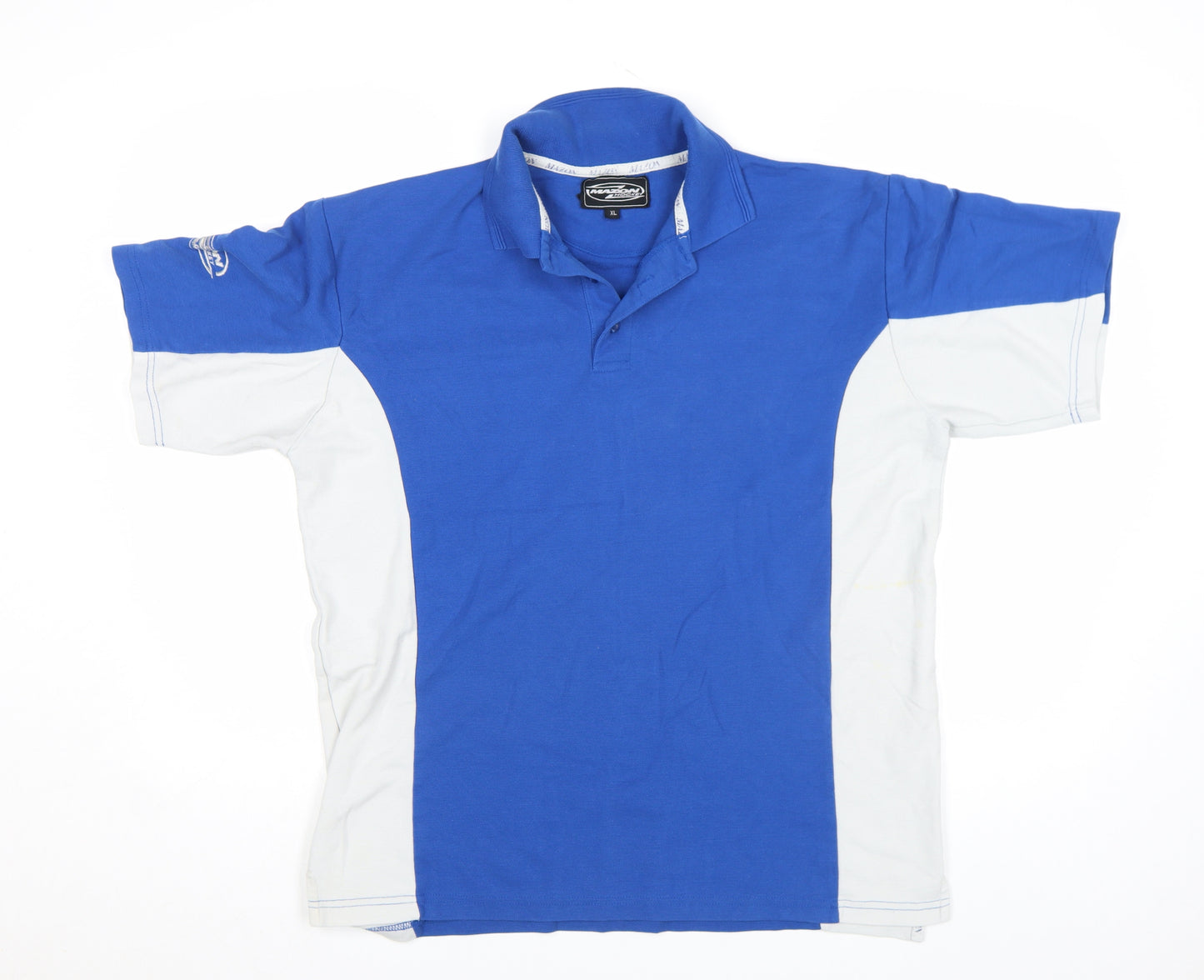 Mazon Hockey Men's Blue White XL Short Sleeve Polo Shirt