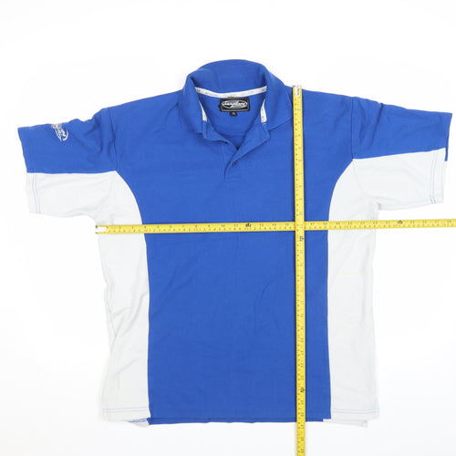 Mazon Hockey Men's Blue White XL Short Sleeve Polo Shirt