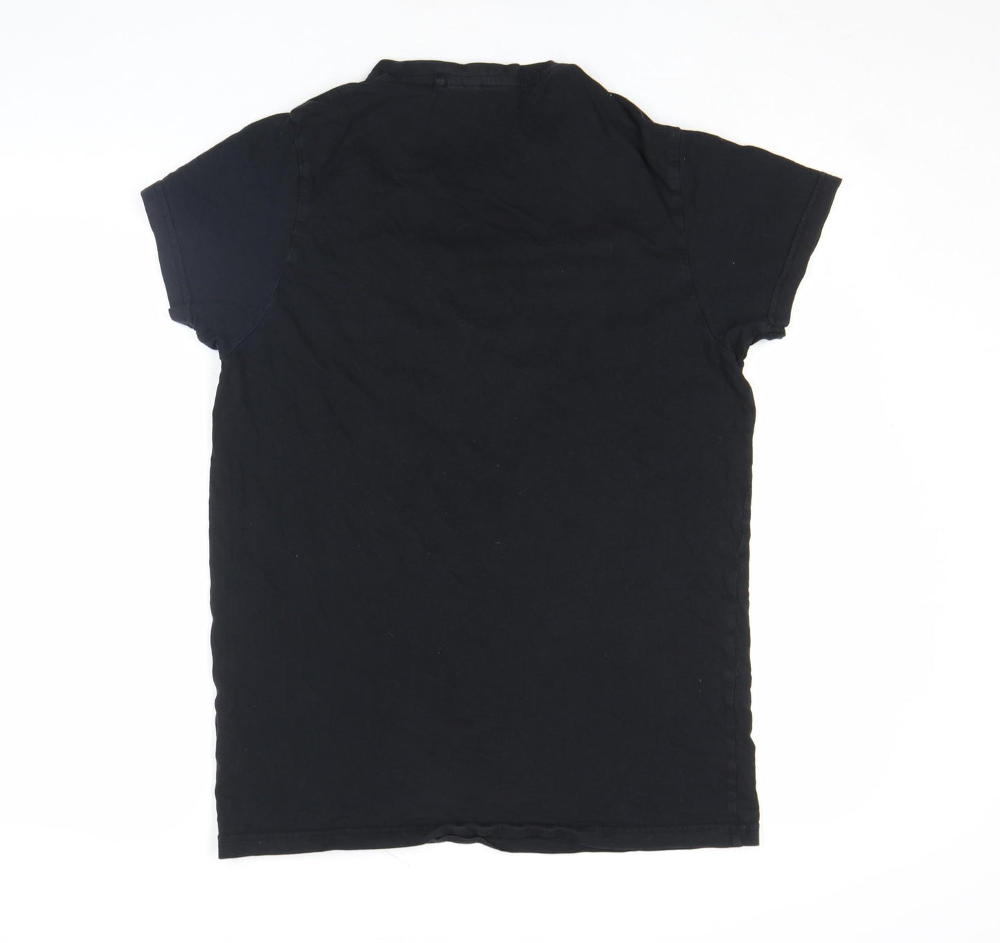 Lee Cooper Men’s Black V-Neck Short Sleeve Cotton T-Shirt Size S