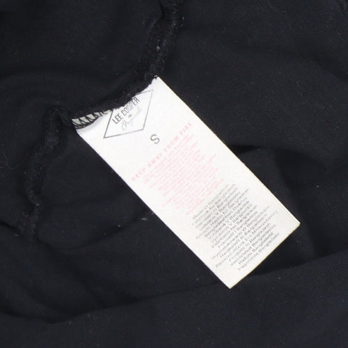 Lee Cooper Men’s Black V-Neck Short Sleeve Cotton T-Shirt Size S