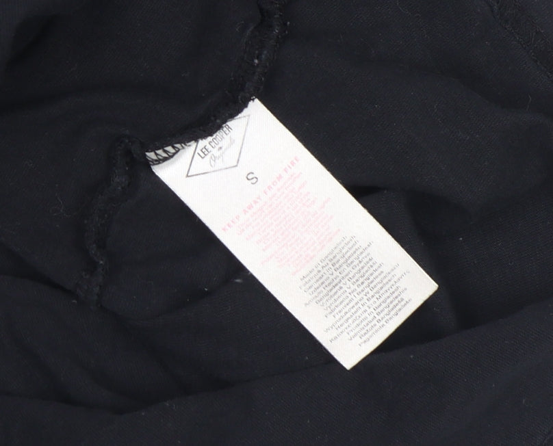 Lee Cooper Men’s Black V-Neck Short Sleeve Cotton T-Shirt Size S