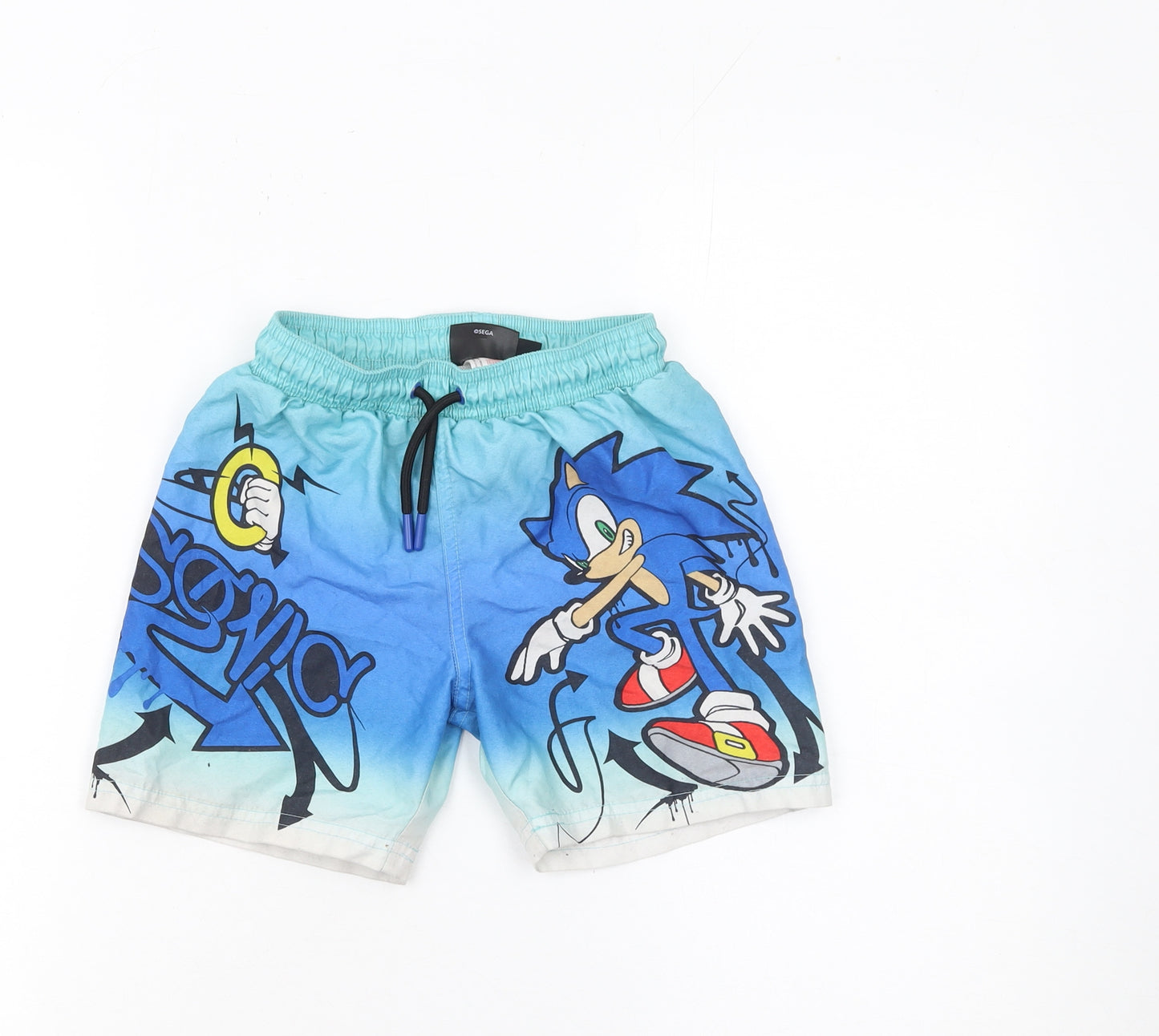 Sonic The Hedgehog Boys Blue Swim Shorts 5-6 Years Elastic Drawstring Waist