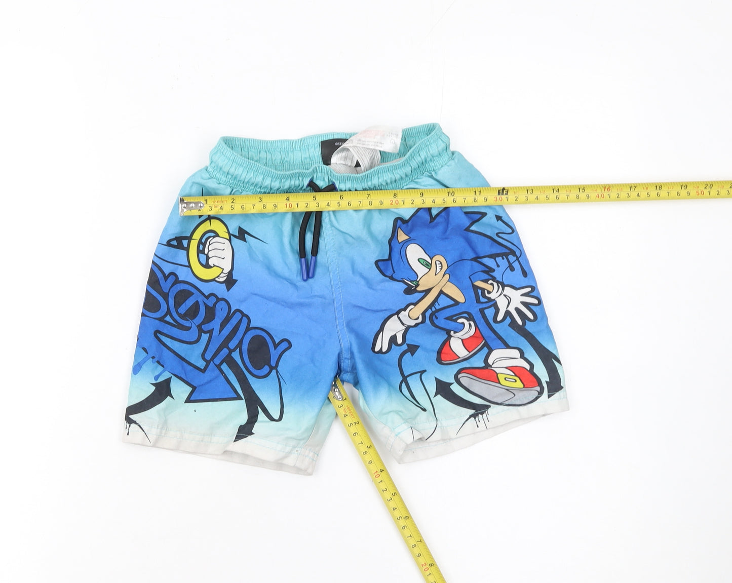 Sonic The Hedgehog Boys Blue Swim Shorts 5-6 Years Elastic Drawstring Waist