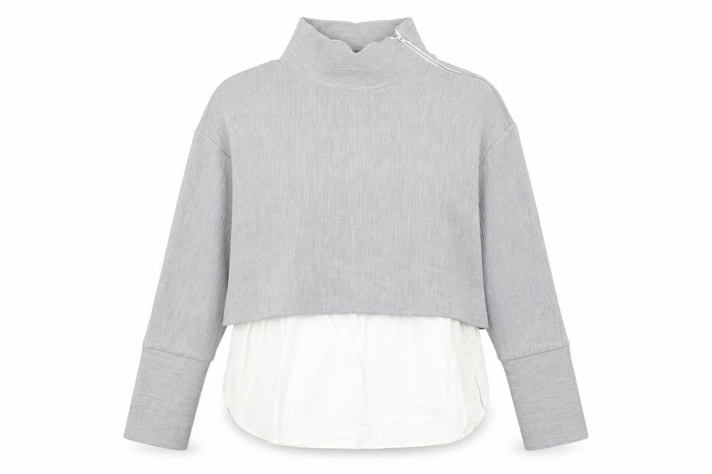 Front view of Zara Women Grey High Neck jumper, size 12