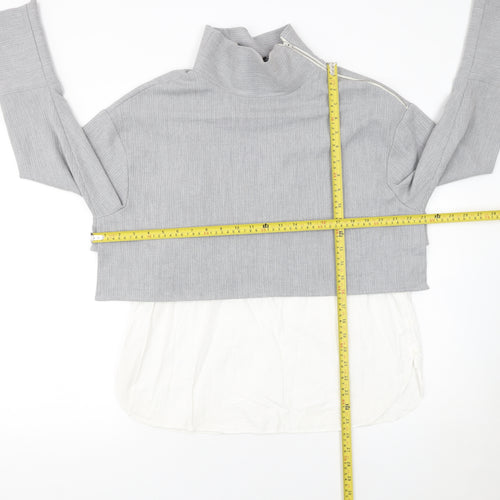 Zara Women Grey High Neck Pullover Jumper Size 12