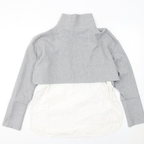 Zara Women Grey High Neck Pullover Jumper Size 12