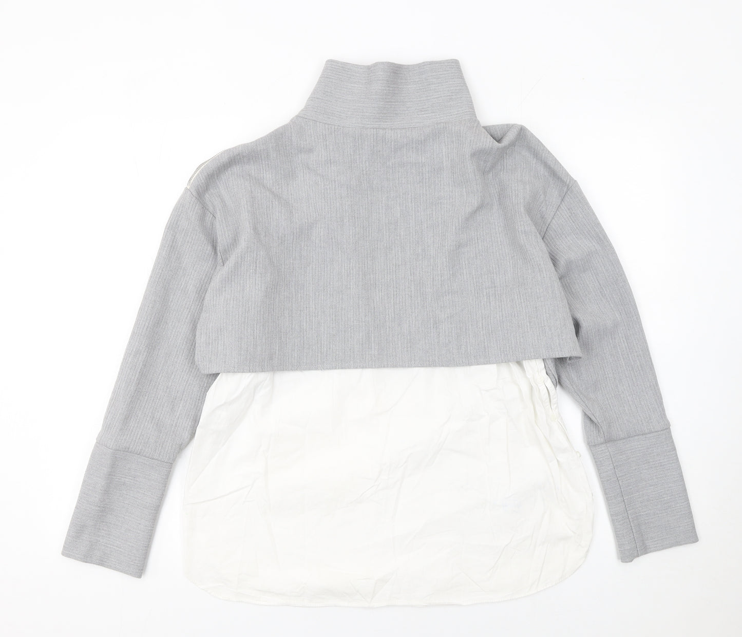 Zara Women Grey High Neck Pullover Jumper Size 12