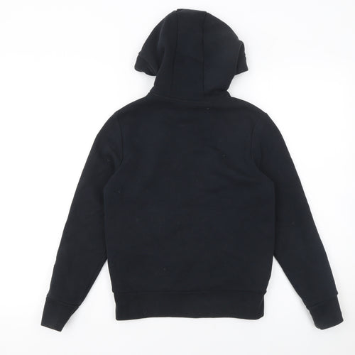 Errea Boys Black XS Full Zip Hoodie with Logo and Colourblock Design