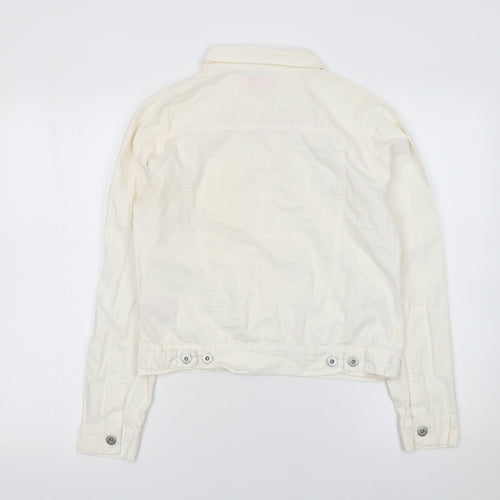 Yaya Women’s Ivory Cotton Twill Button Jacket Size M Classic Casual