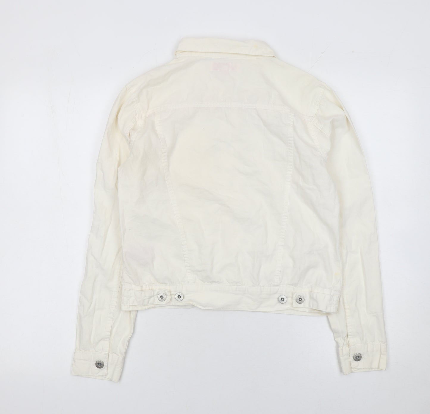 Yaya Women’s Ivory Cotton Twill Button Jacket Size M Classic Casual