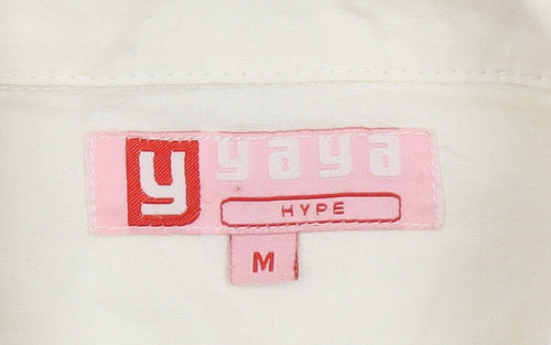 Yaya Women’s Ivory Cotton Twill Button Jacket Size M Classic Casual