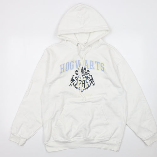 Bioworld Women’s White Hogwarts Pullover Hoodie Medium Harry Potter
