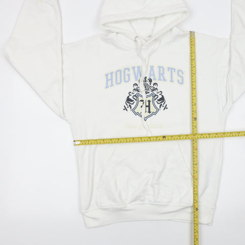 Bioworld Women’s White Hogwarts Pullover Hoodie Medium Harry Potter