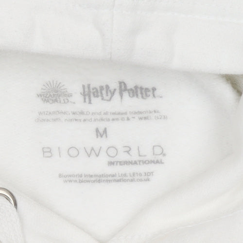 Bioworld Women’s White Hogwarts Pullover Hoodie Medium Harry Potter