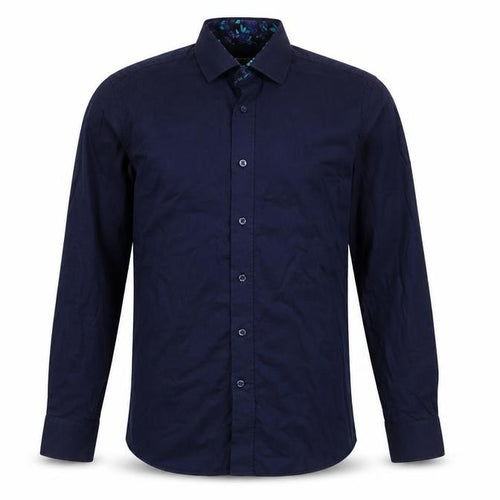Duchamp London Men's Blue Tailored Fit Cotton Dress Shirt 15/38