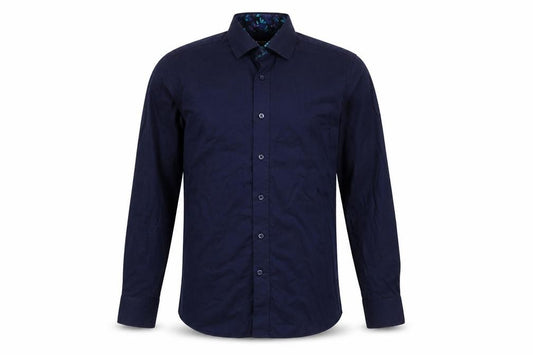 Duchamp London Men's Blue Tailored Fit Cotton Dress Shirt 15/38