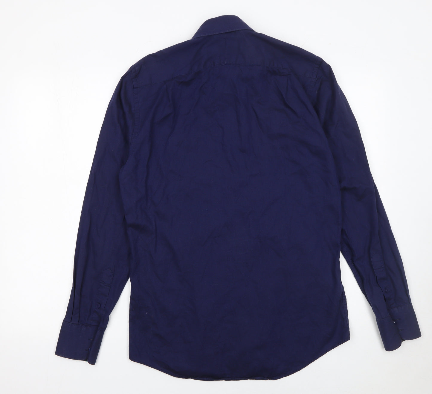 Duchamp London Men's Blue Tailored Fit Cotton Dress Shirt 15/38