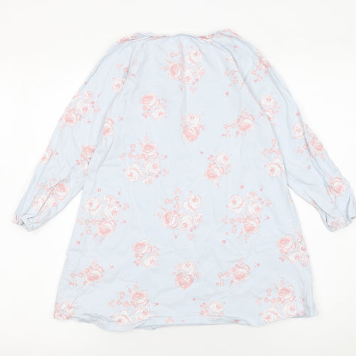 The Little White Company Girls Blue Floral Cotton Shift Dress 7-8 Years