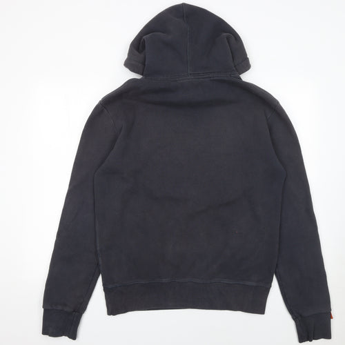 Superdry Men's Black Pullover Hoodie Size M Graphic Logo Fleece