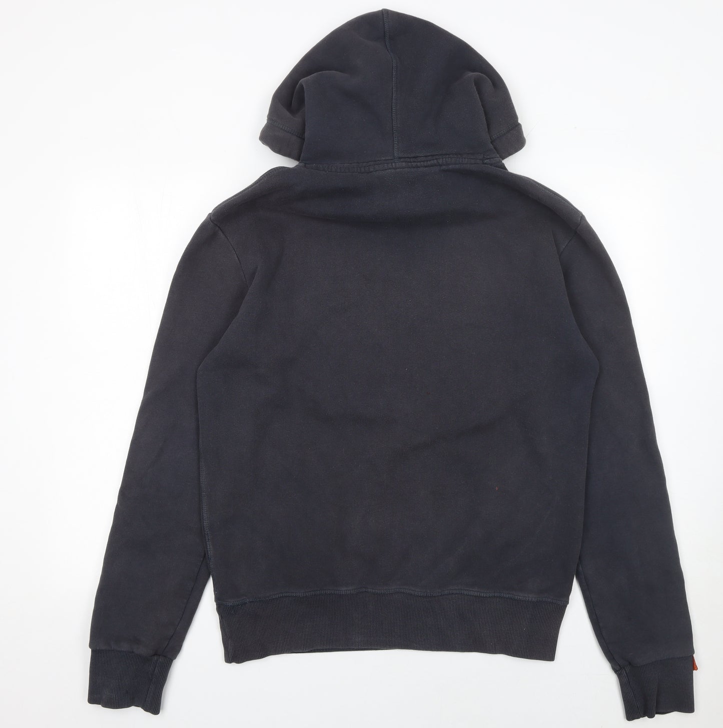 Superdry Men's Black Pullover Hoodie Size M Graphic Logo Fleece