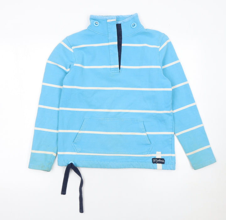 Rydale Women Blue Striped Pullover Sweatshirt Small Cotton Blend