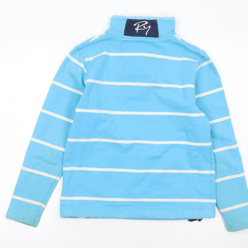 Rydale Women Blue Striped Pullover Sweatshirt Small Cotton Blend