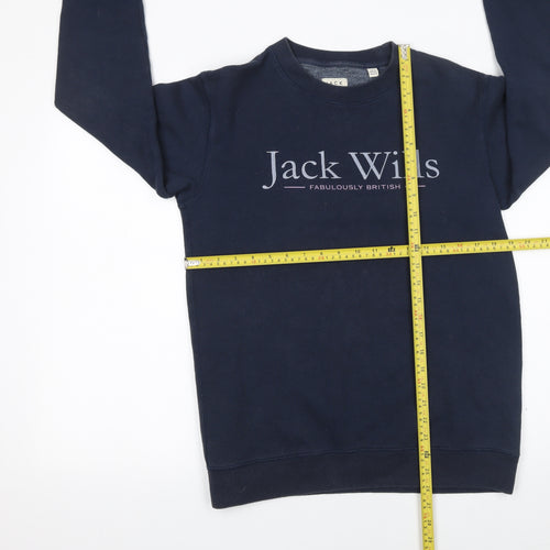 Jack Wills Womens Navy Blue Logo Crew Neck Sweatshirt UK 8