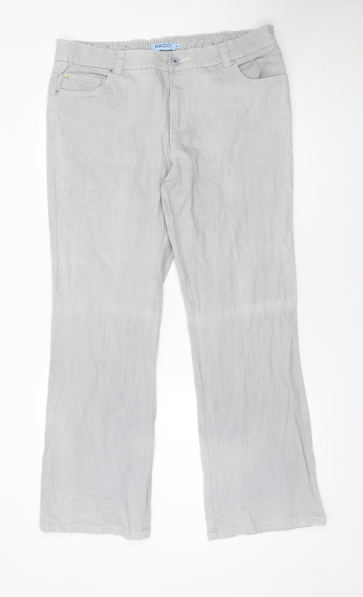 Paco Women’s Grey Stretch Denim Straight Trousers XL