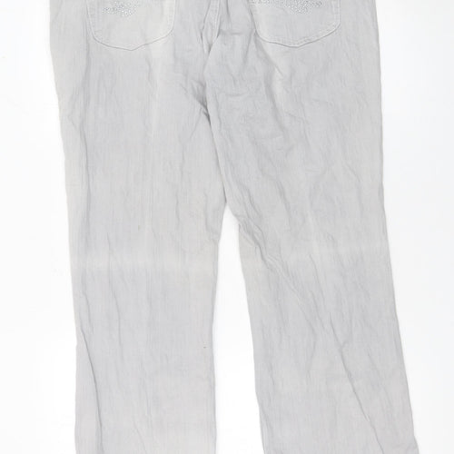 Paco Women’s Grey Stretch Denim Straight Trousers XL