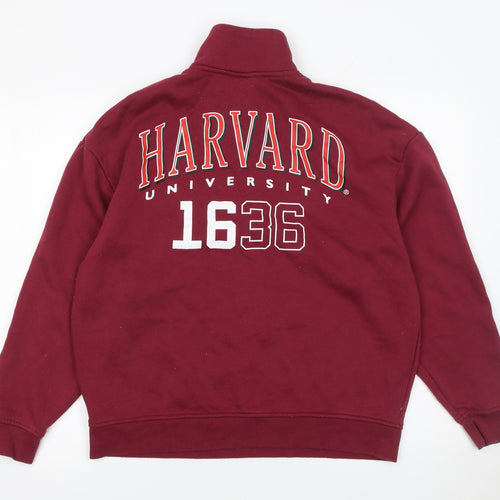 Harvard University Women's Burgundy 1/4 Zip Sweatshirt XS Cotton Blend