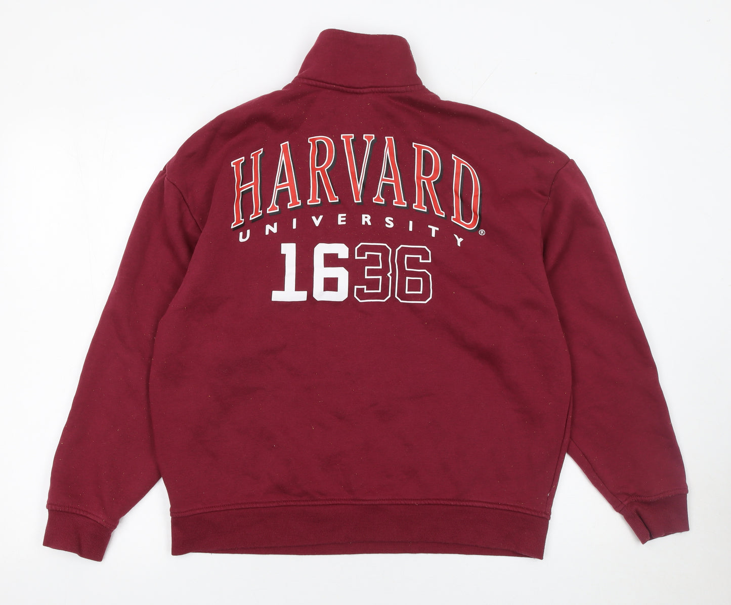 Harvard University Women's Burgundy 1/4 Zip Sweatshirt XS Cotton Blend