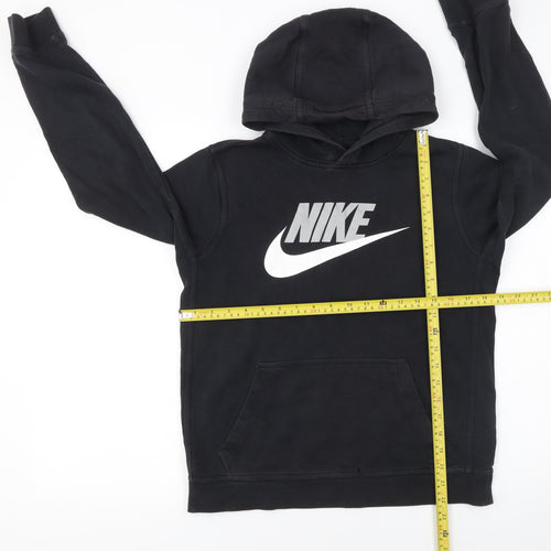 Nike Boys Black XL Pullover Hoodie with Logo and Kangaroo Pocket