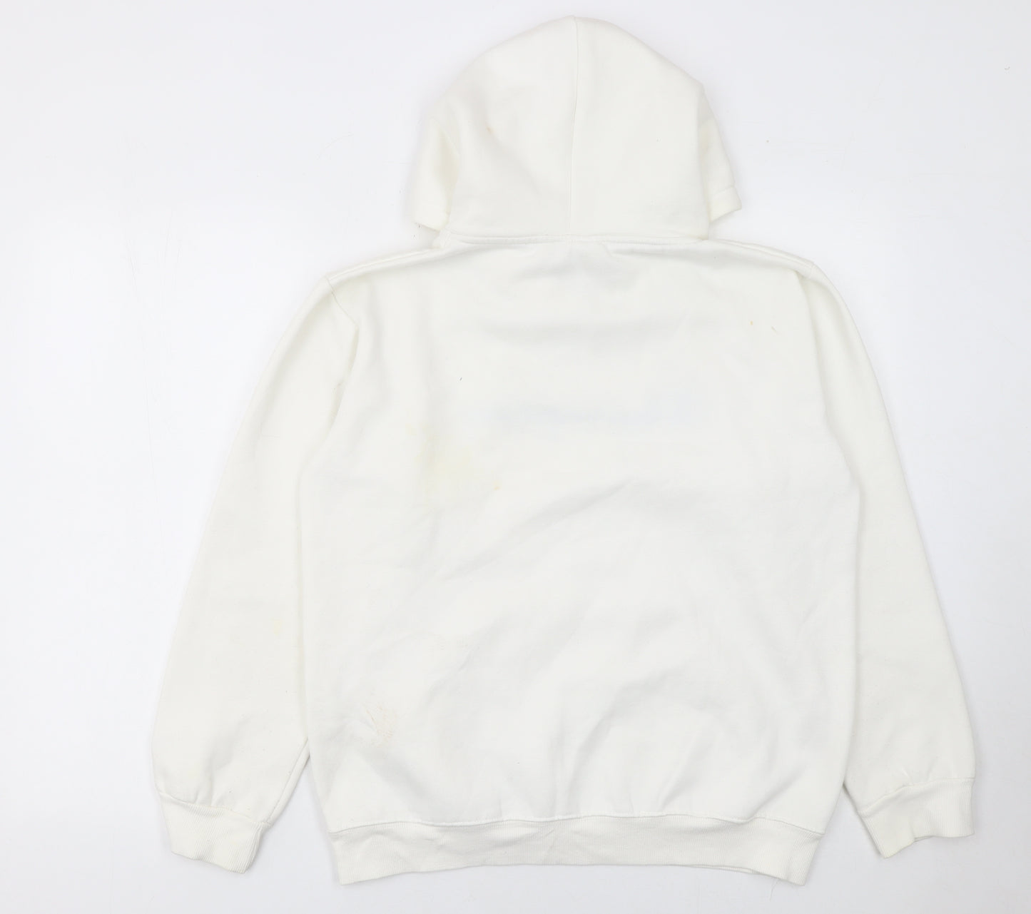 Champion Men's White Small Pullover Hoodie Embroidered Logo Cotton