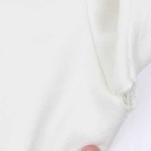Champion Men's White Small Pullover Hoodie Embroidered Logo Cotton