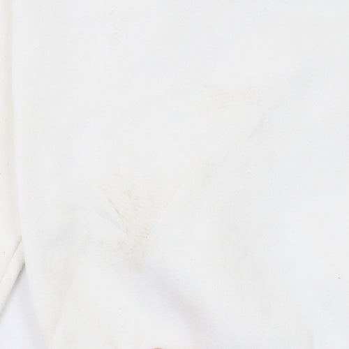 Champion Men's White Small Pullover Hoodie Embroidered Logo Cotton
