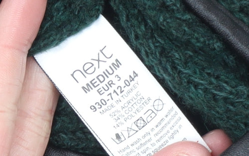 Next Women’s Green Chunky-Knit Faux Fur Trim Cape Medium