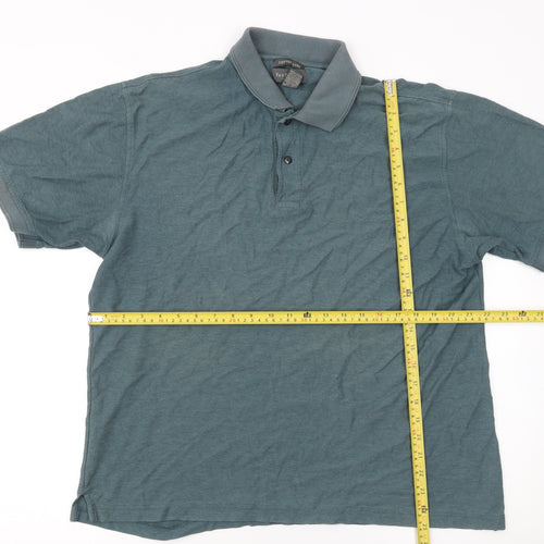 Van Heusen Men’s Blue Cotton Blend Short Sleeve Polo Shirt L