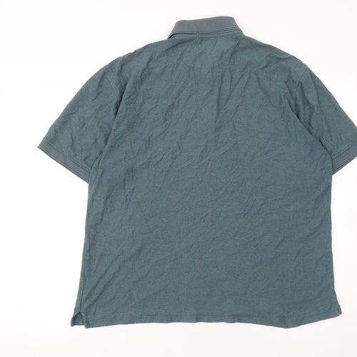 Van Heusen Men’s Blue Cotton Blend Short Sleeve Polo Shirt L