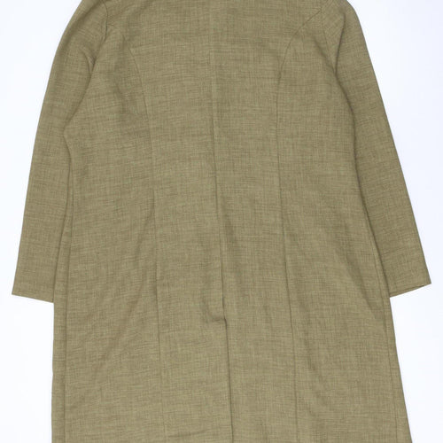 Mish Mash Womens Beige Long Blazer Coat GB 18/20 Single Breasted Wool Blend